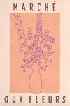 Marché aux Fleurs - Floral Line Art Poster