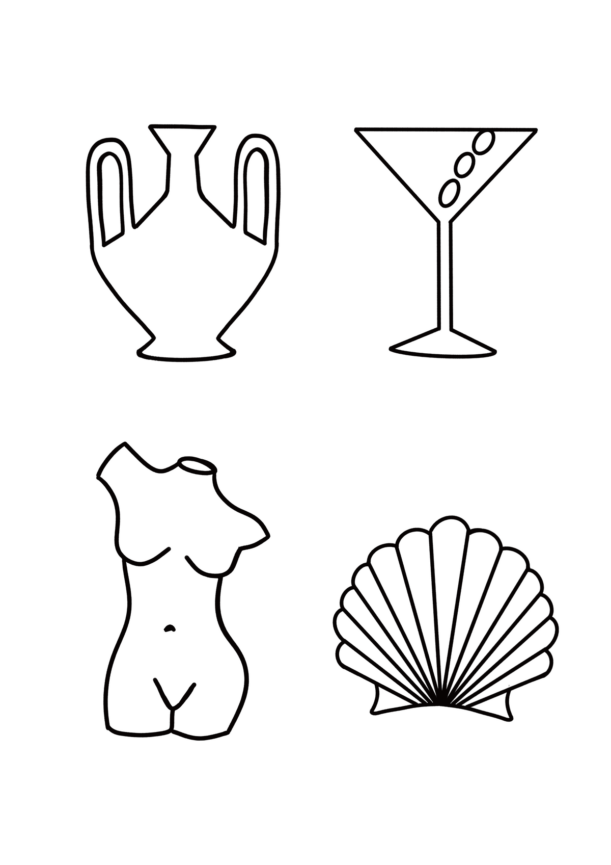 Vase, Figure, Martini, Shell Design Bundle