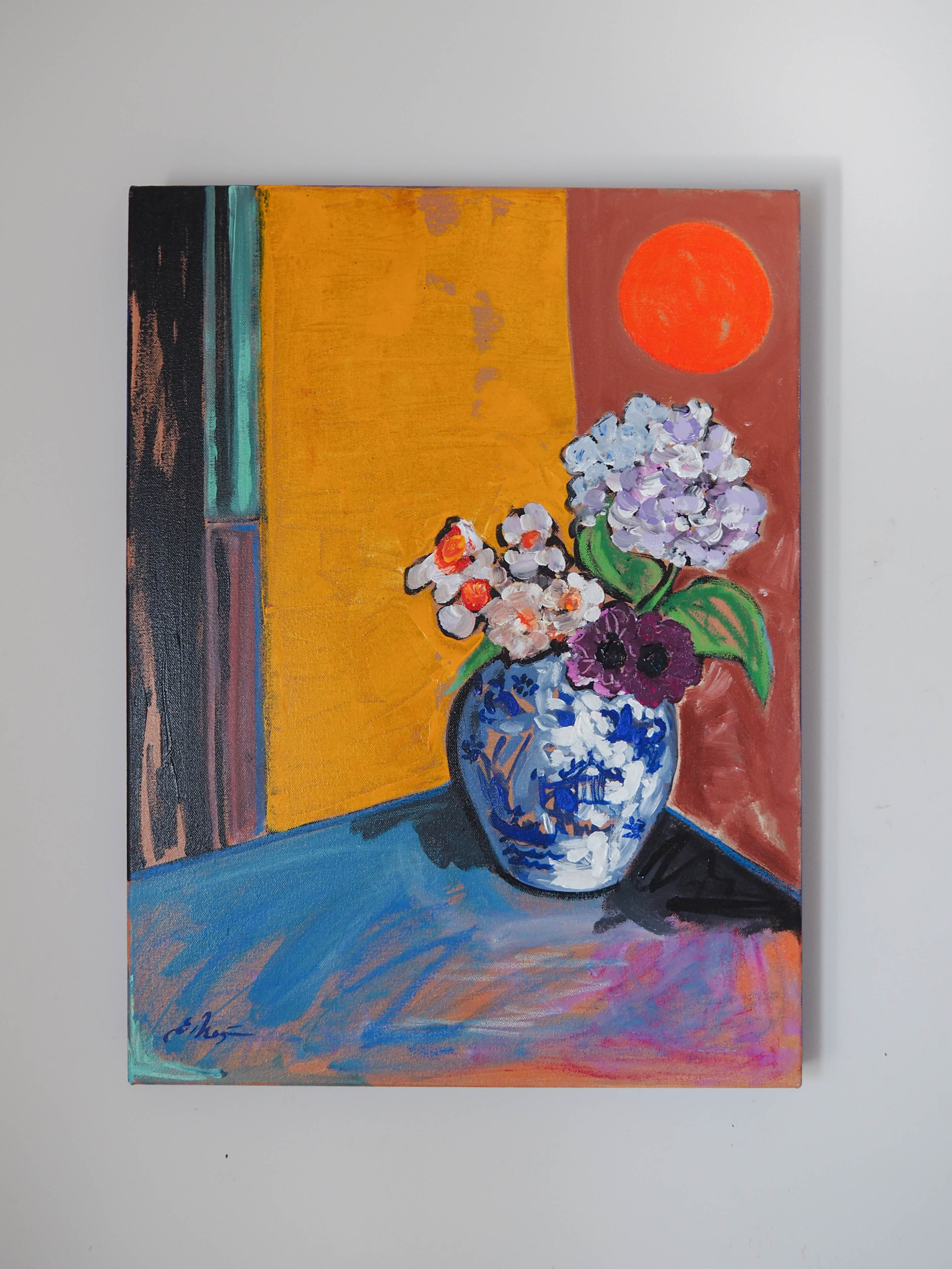 Fleurs et Soleil Couchant