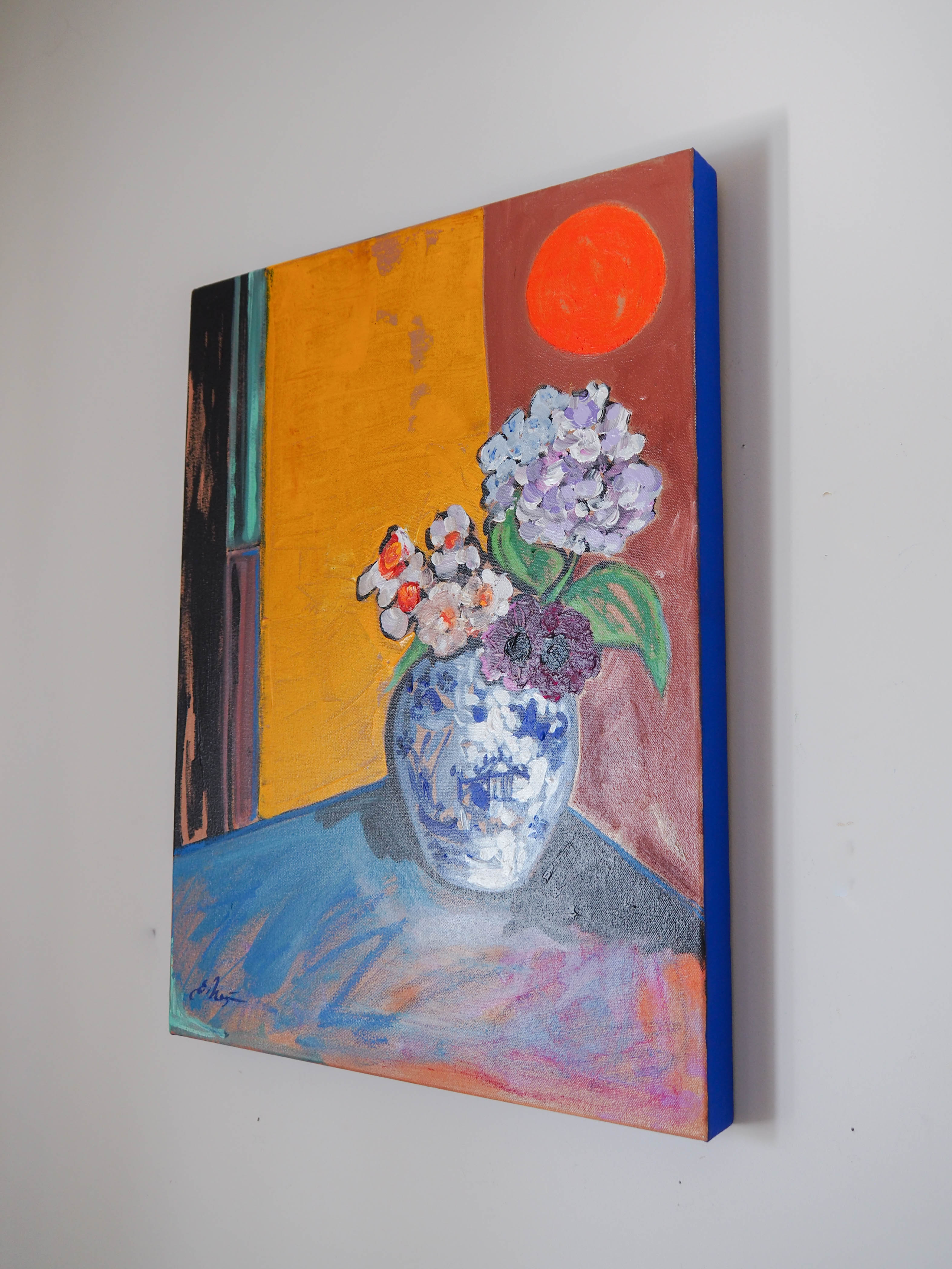 Fleurs et Soleil Couchant