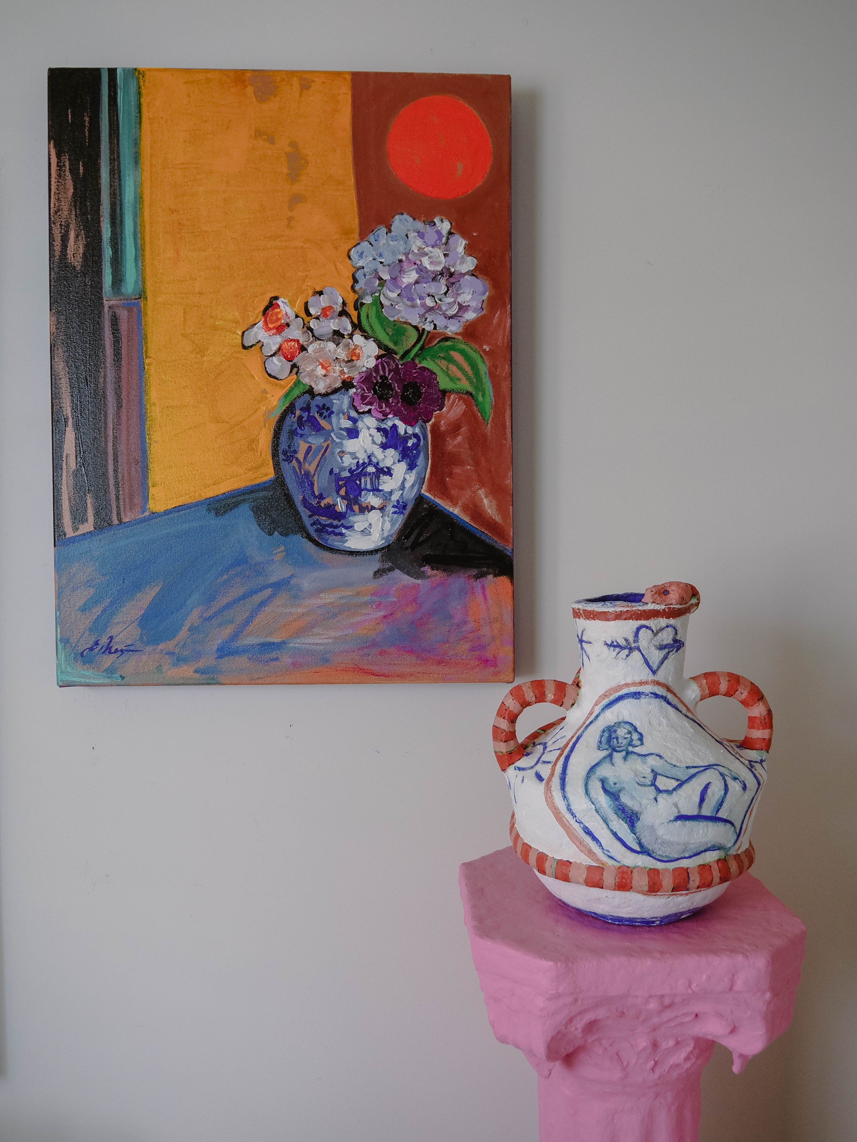 Fleurs et Soleil Couchant