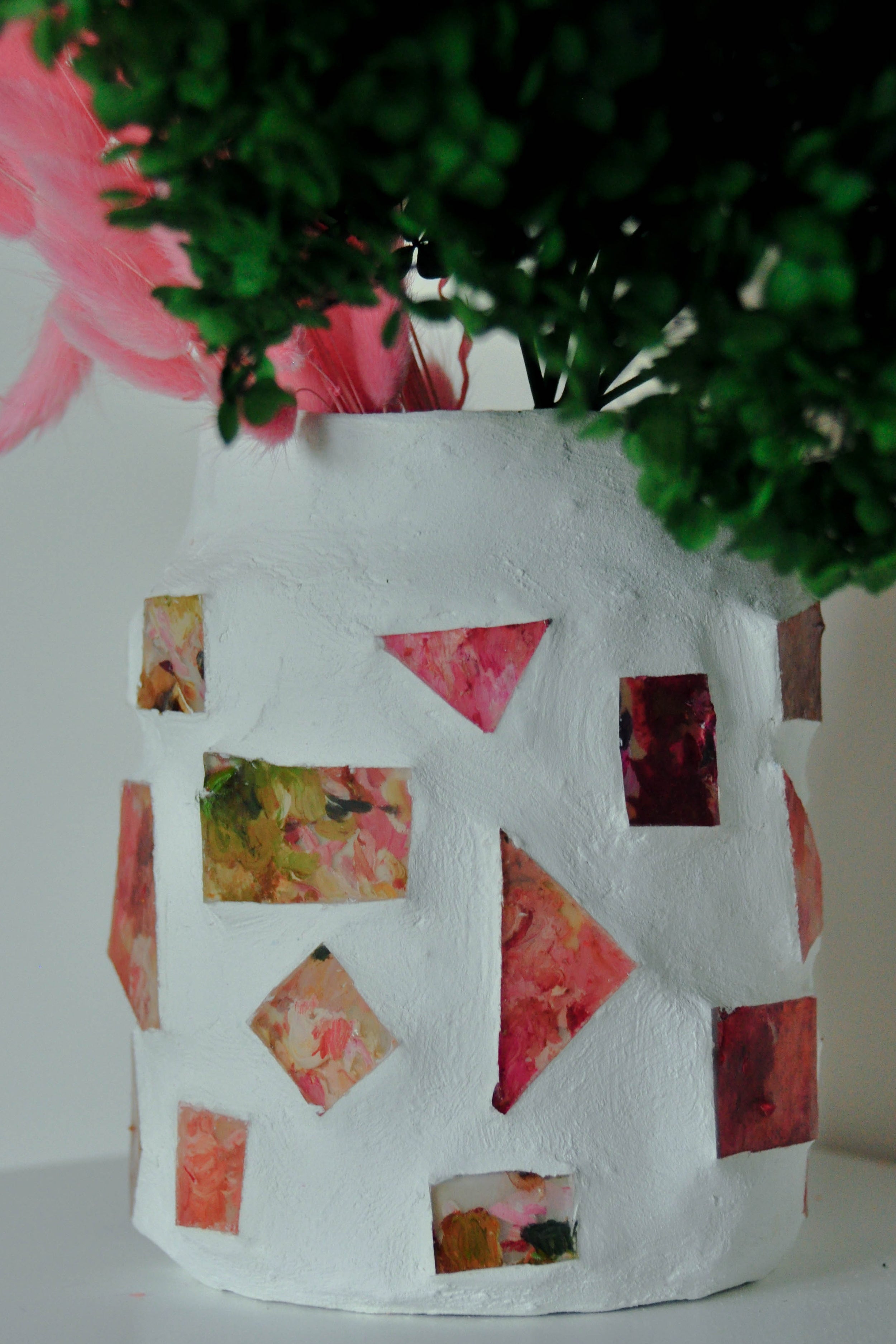 Contemporary Mosaic Vase - Handmade Ceramic