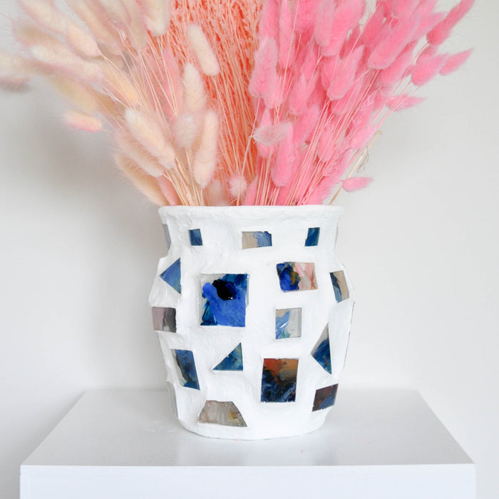 Blue Palette Mosaic Reimagined Vase