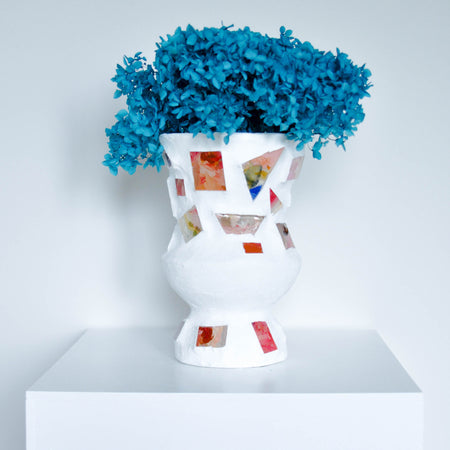 Mosaic Palette Vase - Pink - Blue