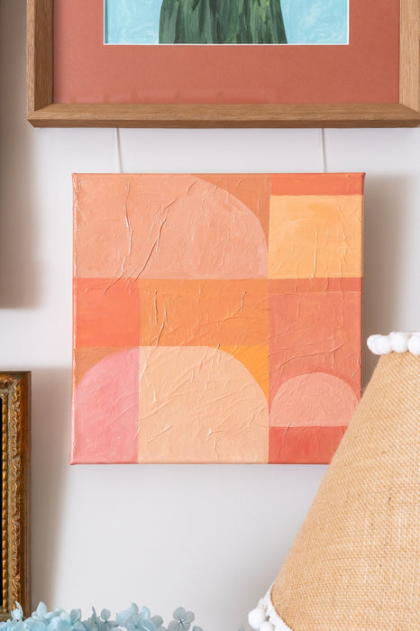 Modern Geometric Art - Pastel Peach and Pink