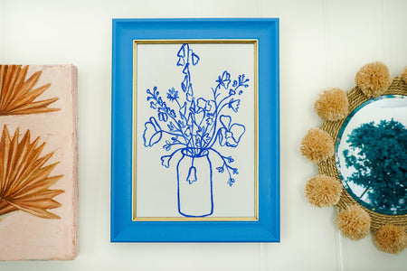 Sienna Terre Gallery Wall - Cobolt Blue Posy Upcycled Frame