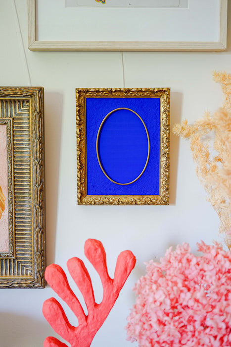 Yves Klein Blue painted in Vintage Frame with Oval Detail