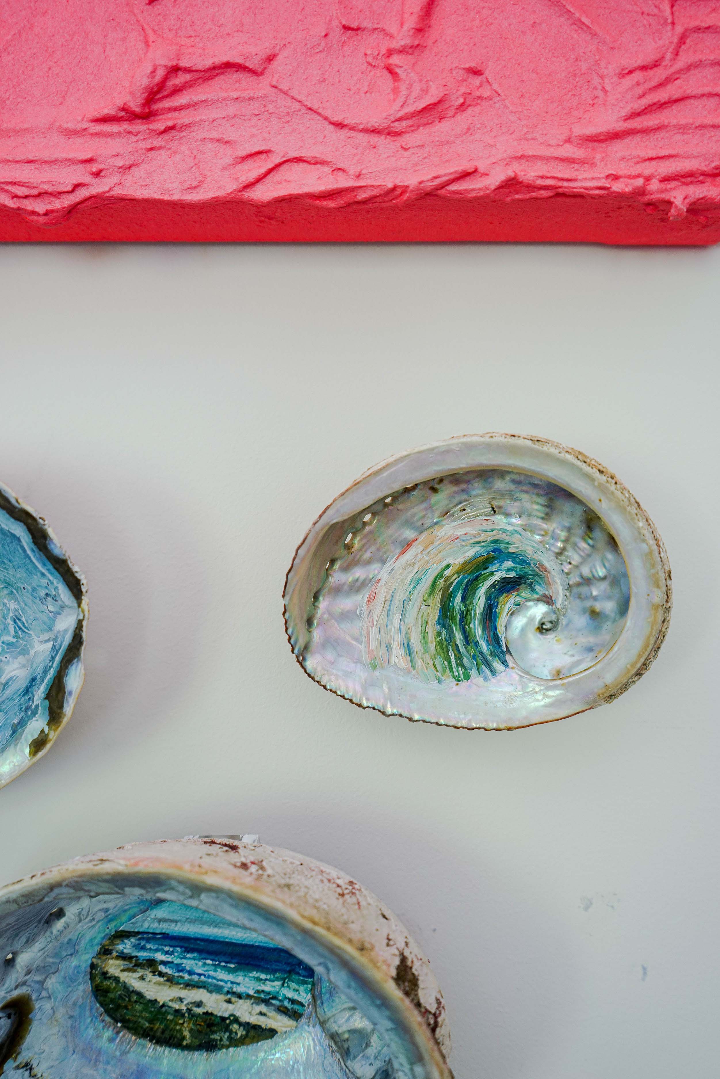 Greenlip Abalone Shell with Wave Scene Painting