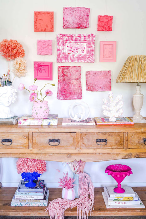 Textured 3D Art - Pink Bits Gallery Wall
