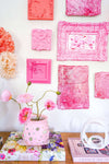 Textured 3D Art - Pink Bits Gallery Wall