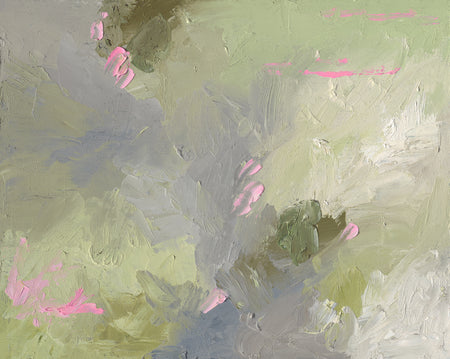 Soft Green Grey and Pink Pop Abstract Art