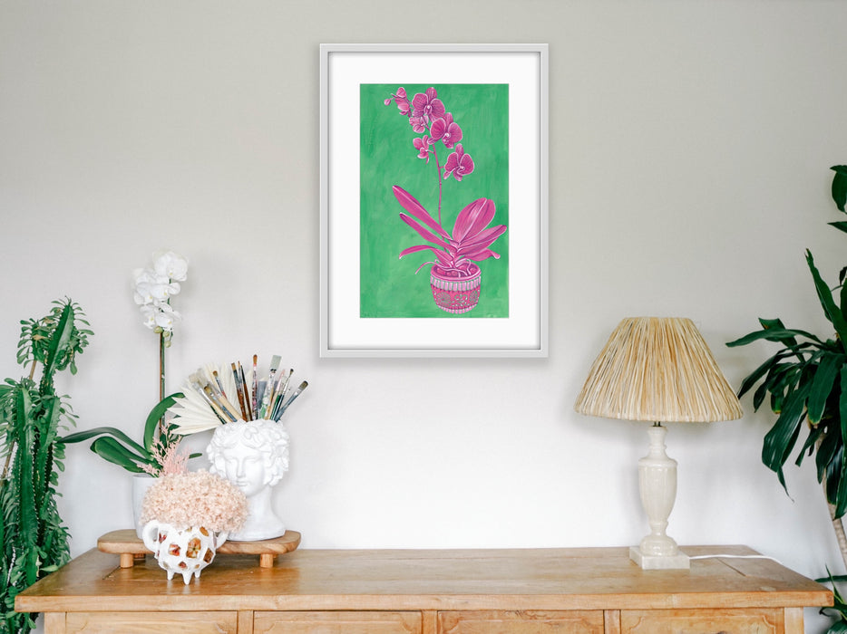 Affordable Print - Pink - Green - Orchid - Hemp Medium