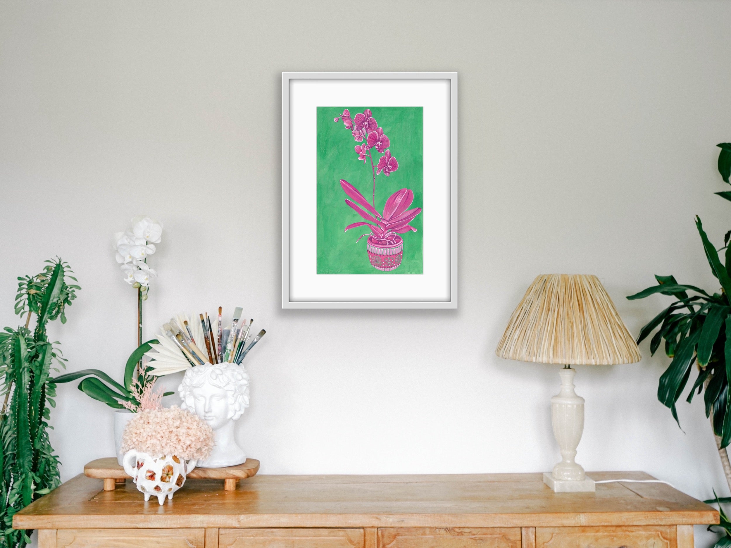 Affordable Print - Pink - Green - Orchid - Hemp Small 