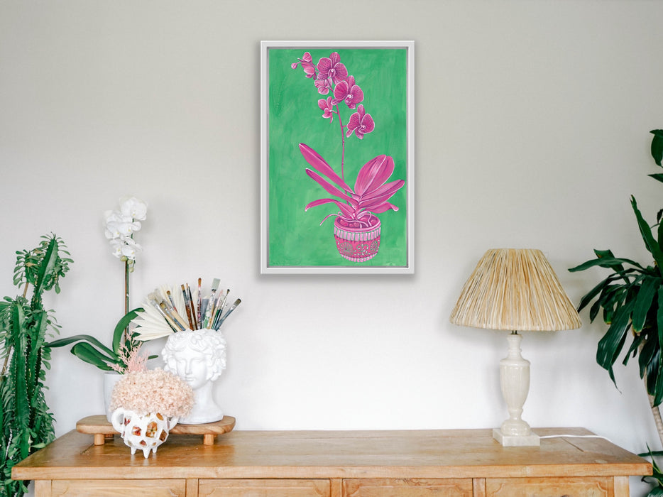 Affordable Print - Pink - Green - Orchid - Canvas Large