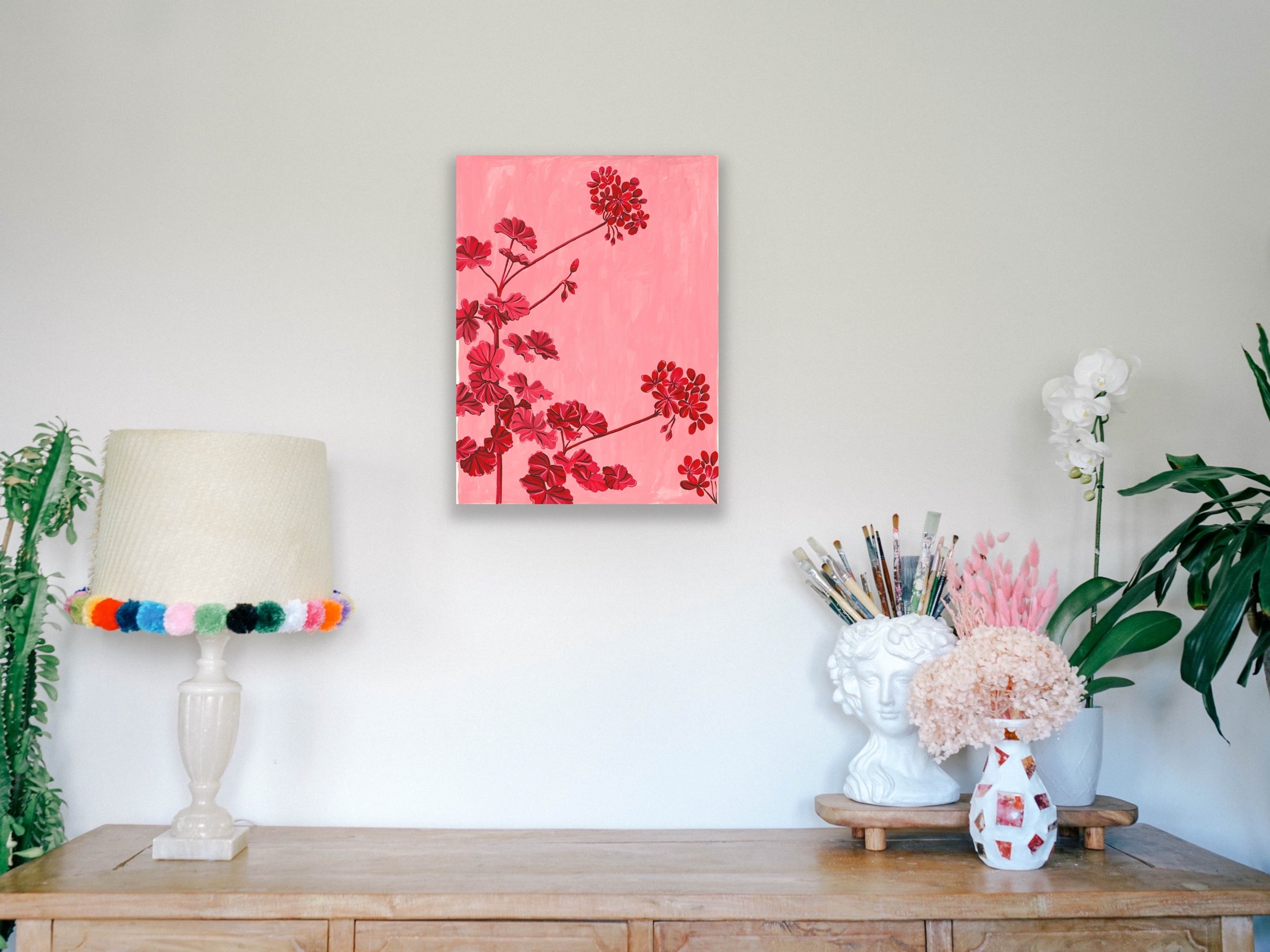 Wall Art Australia - Pink Gerniums - Canvas Medium