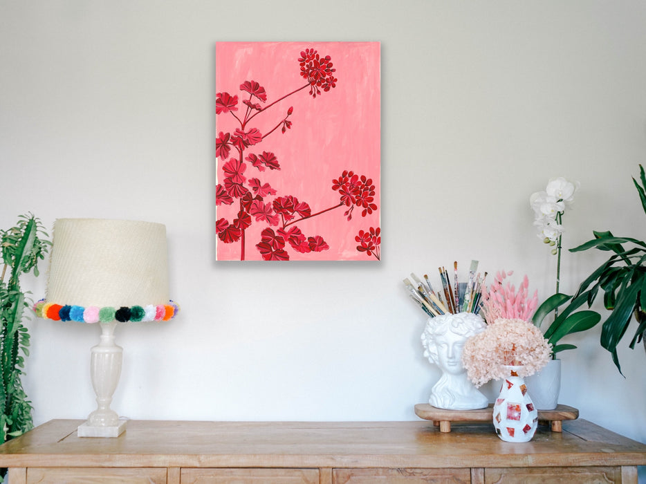 Wall Art Australia - Pink Gerniums - Canvas Large