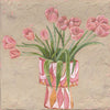 Earth Darlings Planter - Pink Tulips - Textured Artwork
