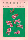 Emerald - Paris Green - Pink Floral Poster