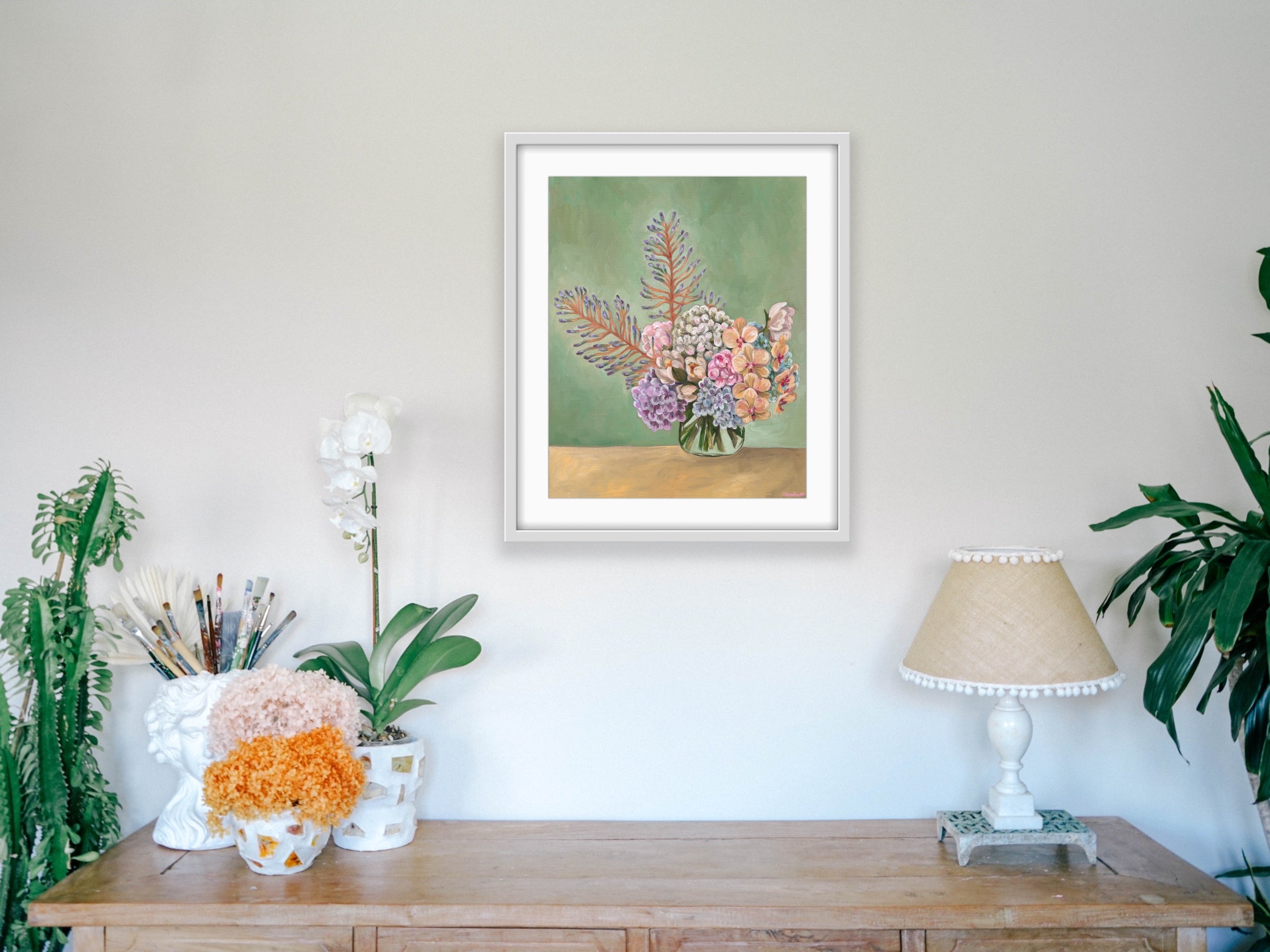 Hydrangea Posy - Limited Edition Print - Hemp Small