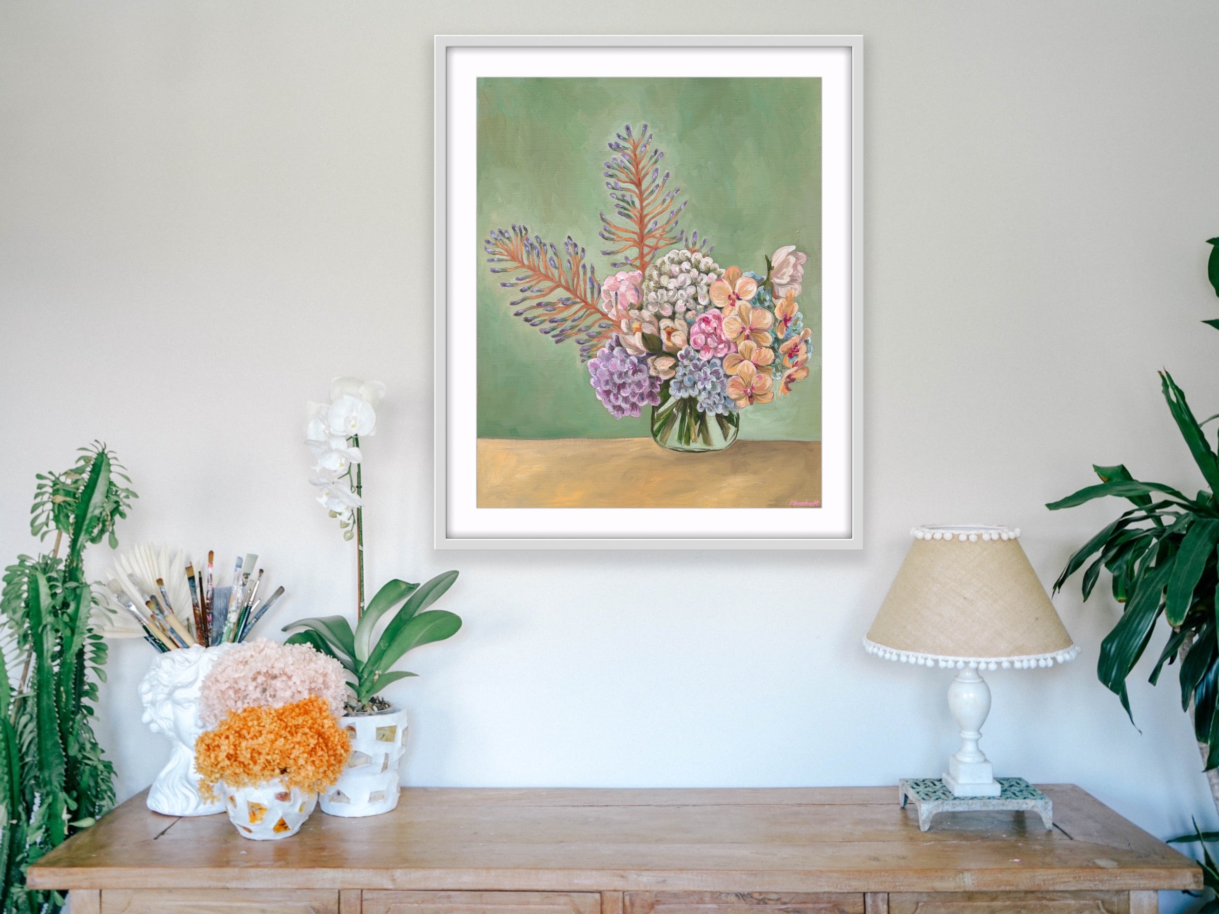 Hydrangea Posy - Limited Edition Print - Hemp Large