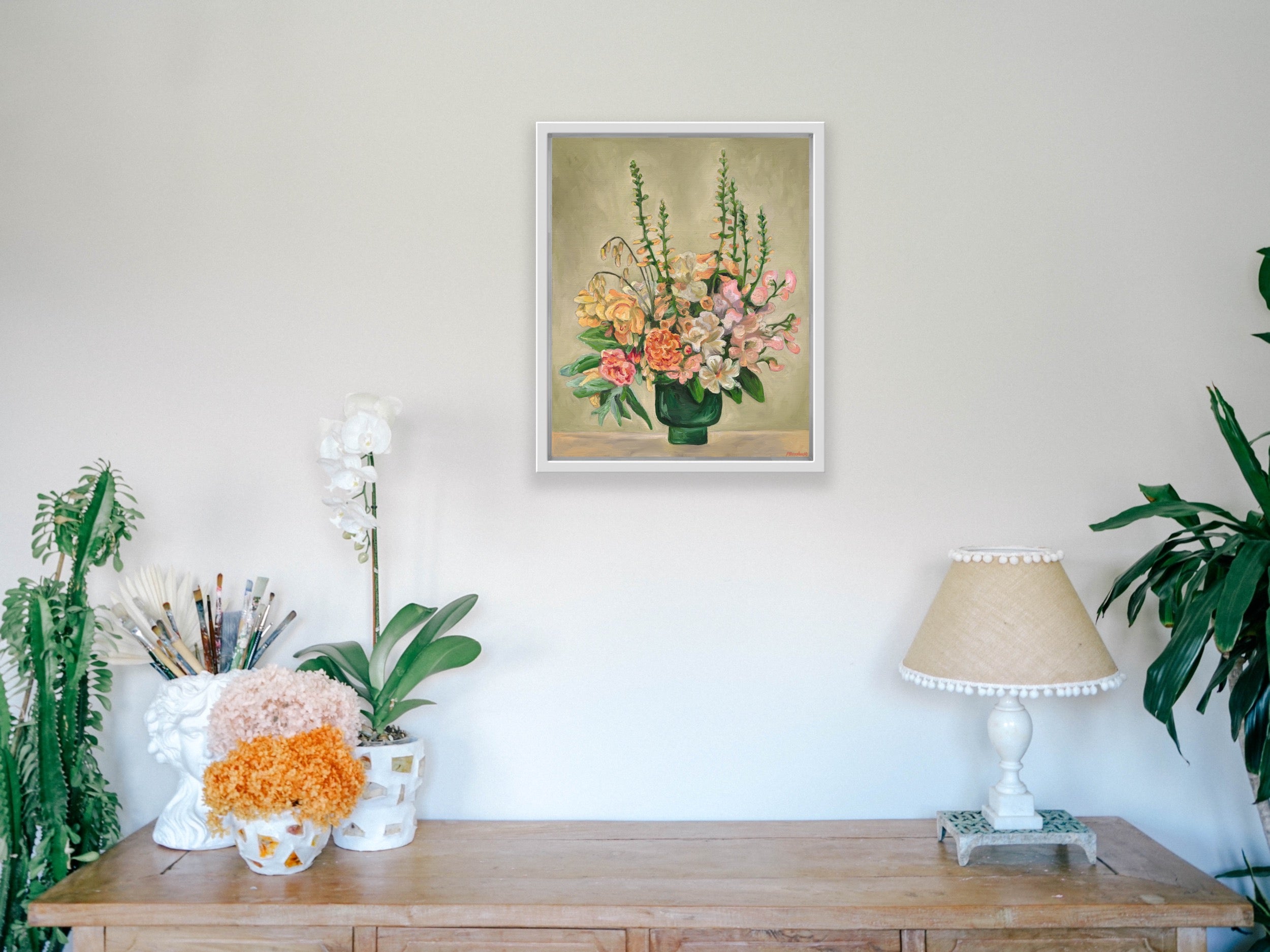 Snap Dragon Rose and Sweet Pea Bouquet - Limited Edition Canvas Small