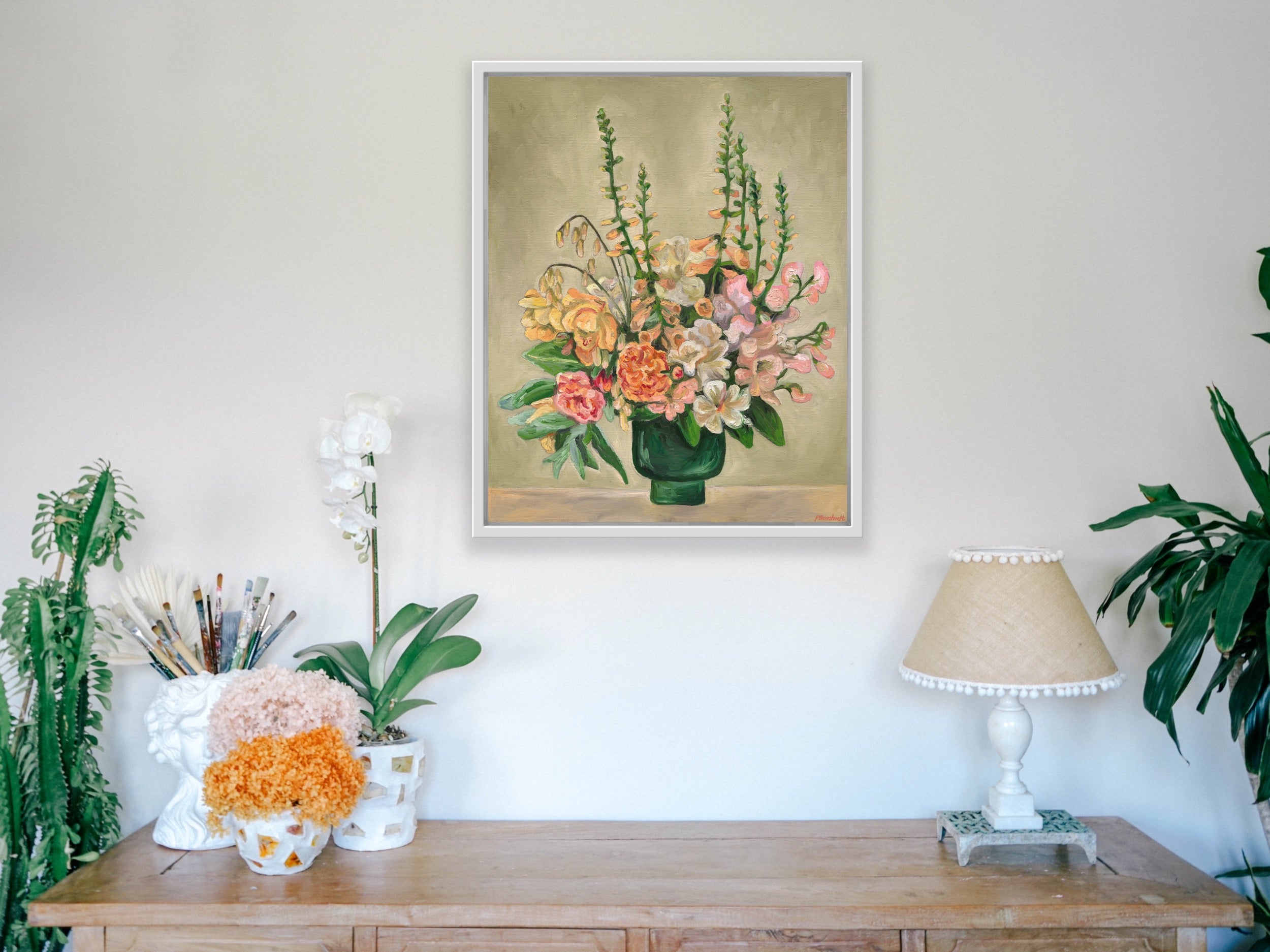 Snap Dragon Rose and Sweet Pea Bouquet - Limited Edition Canvas Large