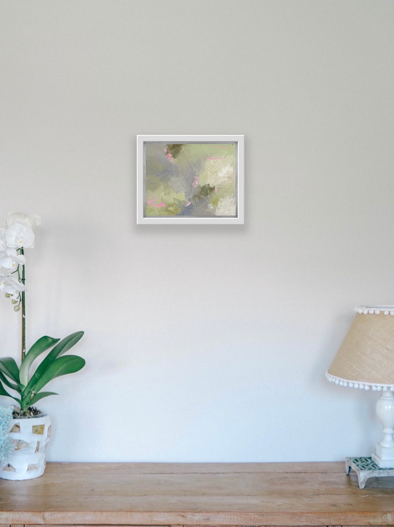 Soft Green Grey and Pink Pop Abstract - Limited Edition Canvas Small