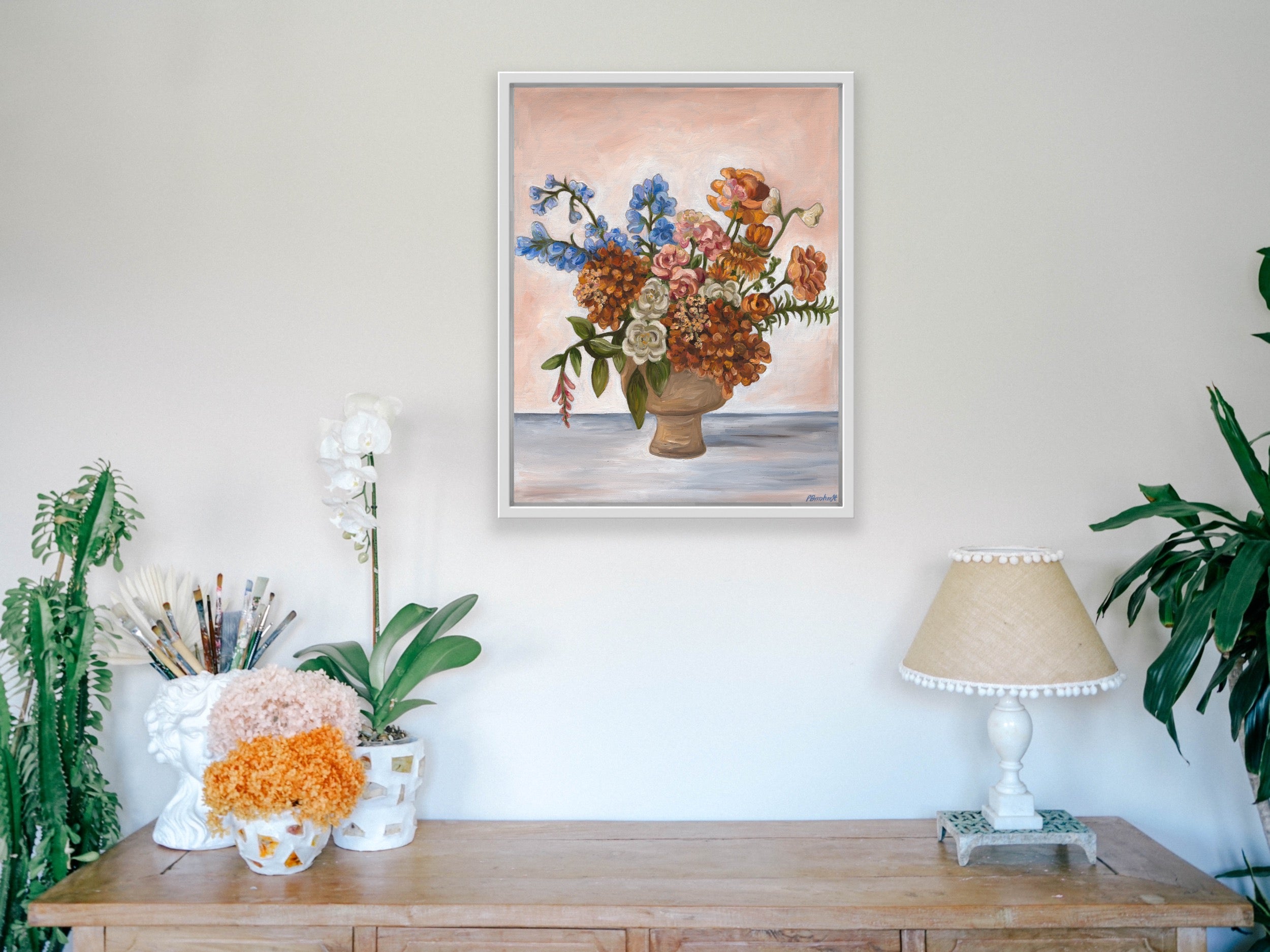 Earthy Palette Toned Floral Bouquet - Limited Edition Print - Canvas Large