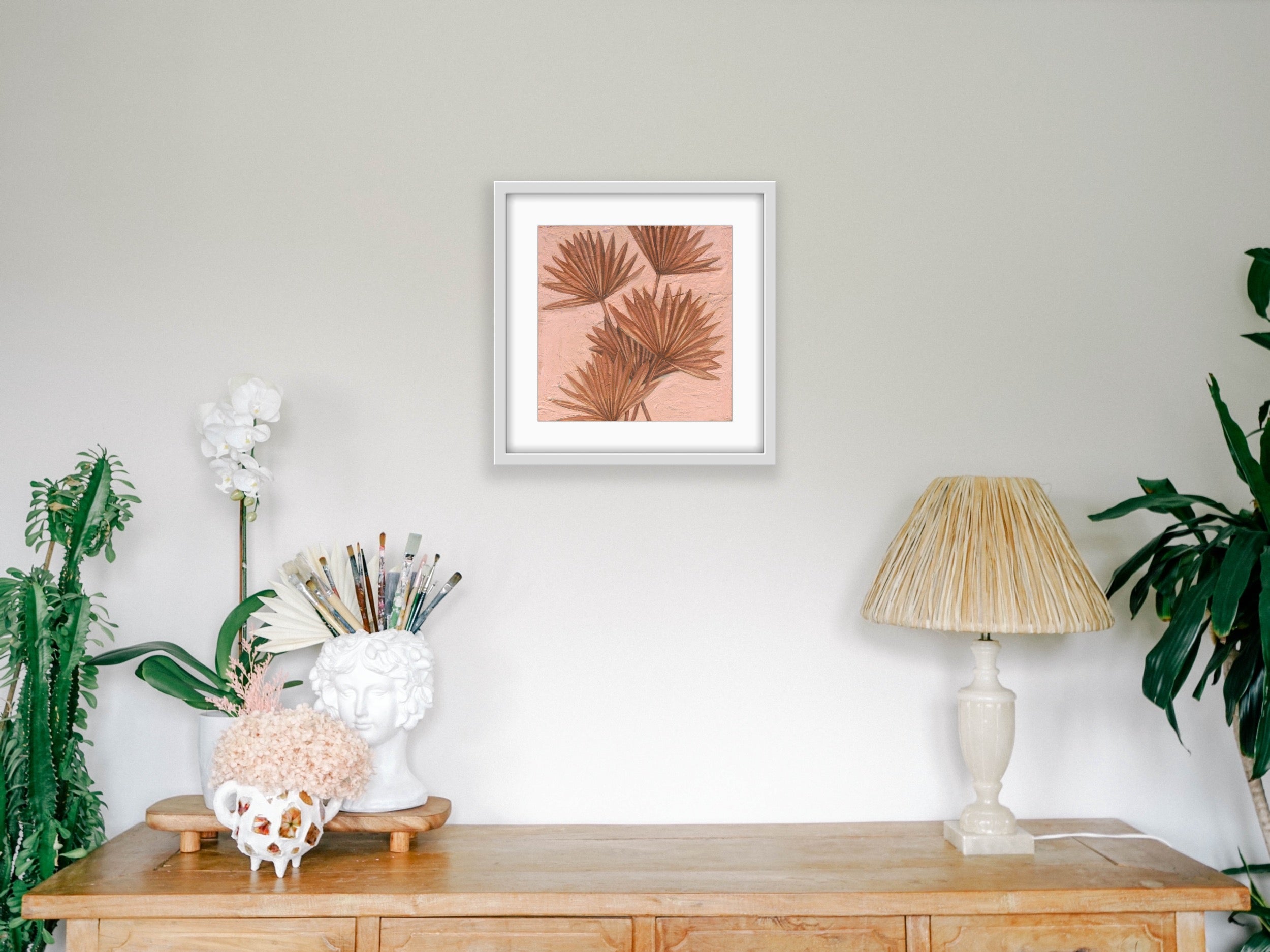 Earth Toned Fan Palms - Textured Artwork - Print Hemp Small