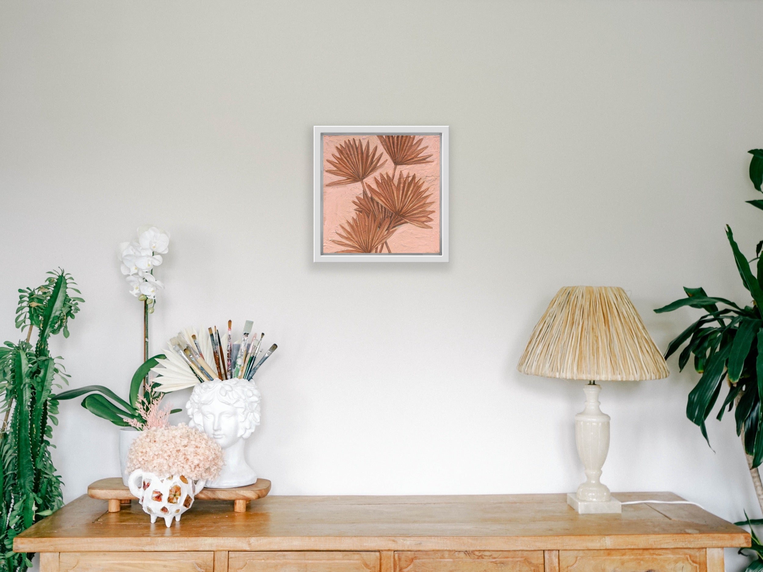 Earth Toned Fan Palms - Textured Artwork - Print Canvas Small