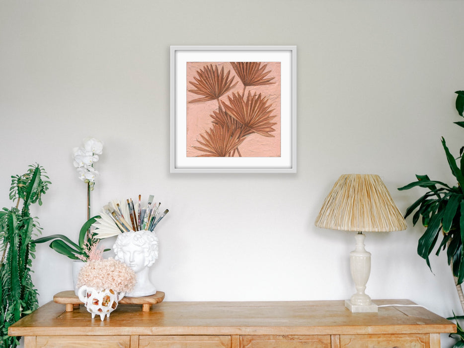 Earth Toned Fan Palms - Textured Artwork - Print Hemp Medium
