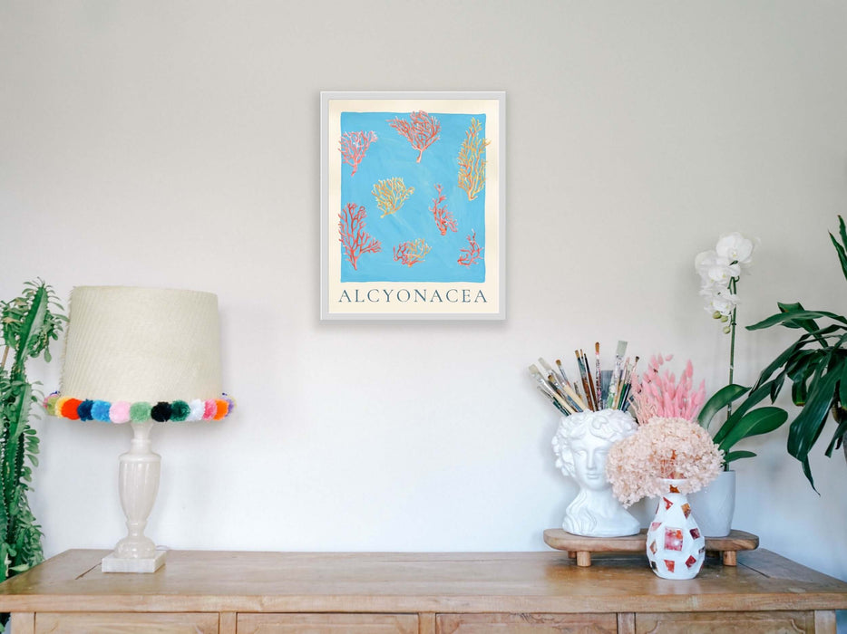 Alcyonacea Coral Poster Print - Blue Pink - Hemp Medium