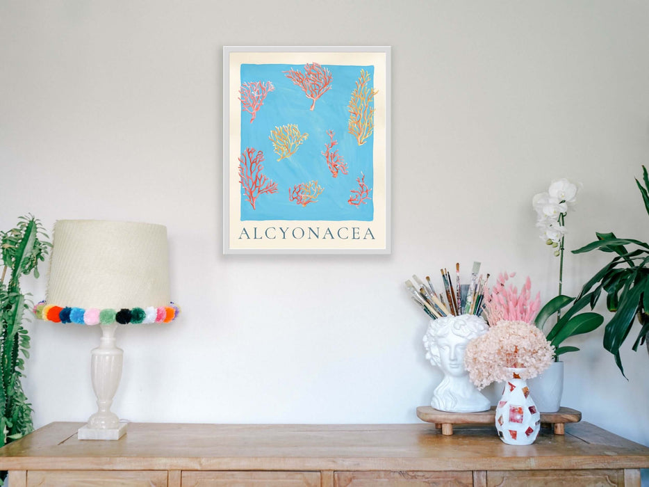 Alcyonacea Coral Poster Print - Blue Pink - Hemp Large