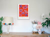 Vermilion and Floral Art Poster - Limited Edition Hemp Large
