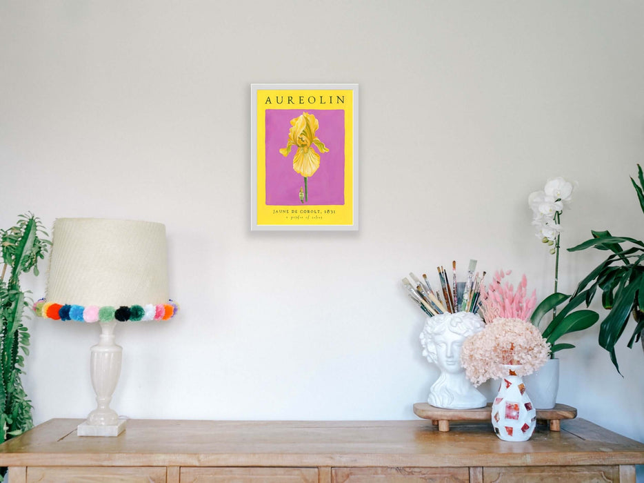 Aureolin - Cobolt Yellow Iris Art Poster - Hemp Medium