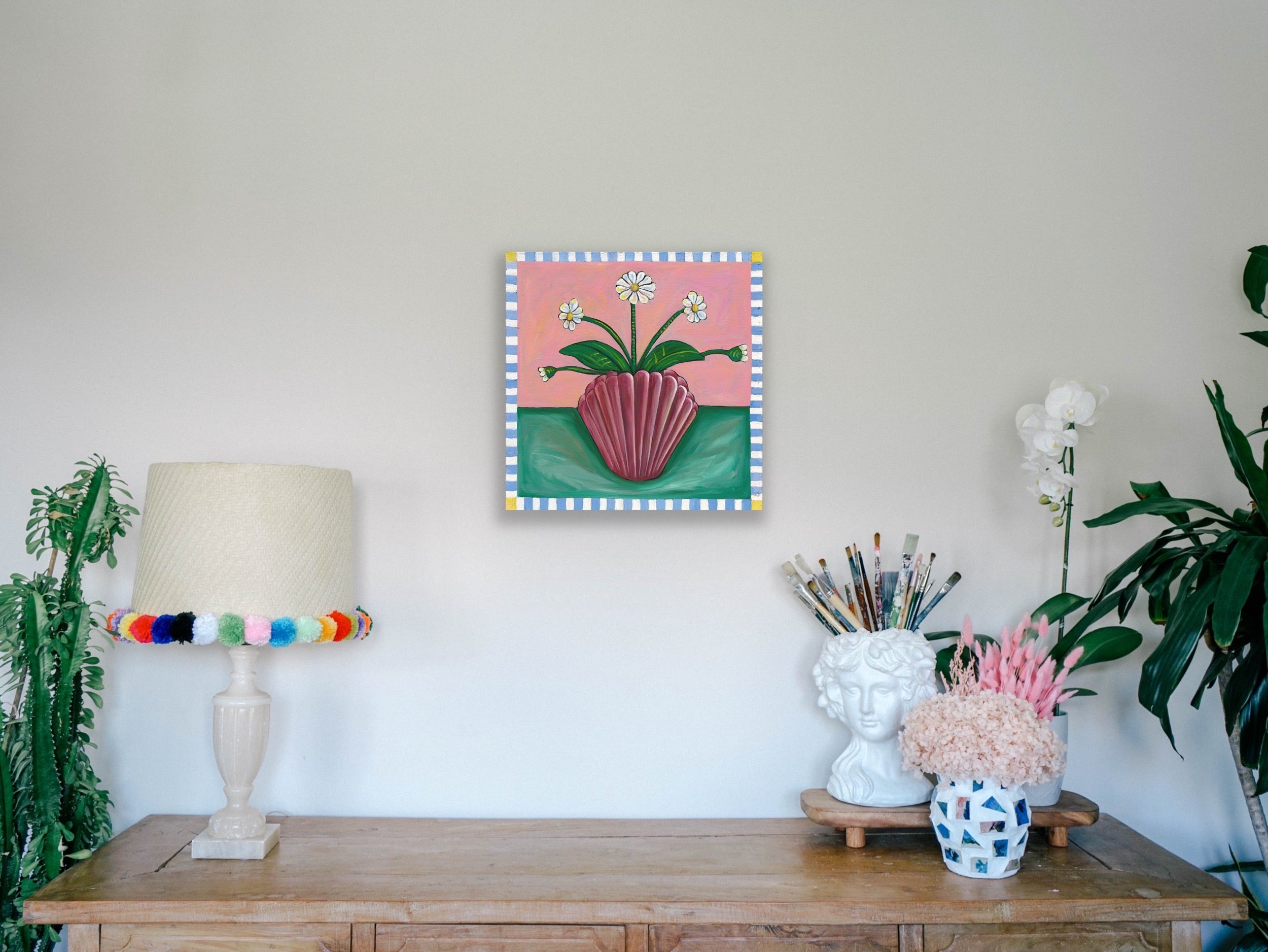 Daisies in Shell Vase