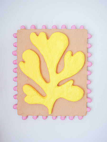 Wall Sculpture - Yellow Camel Pink Bobble