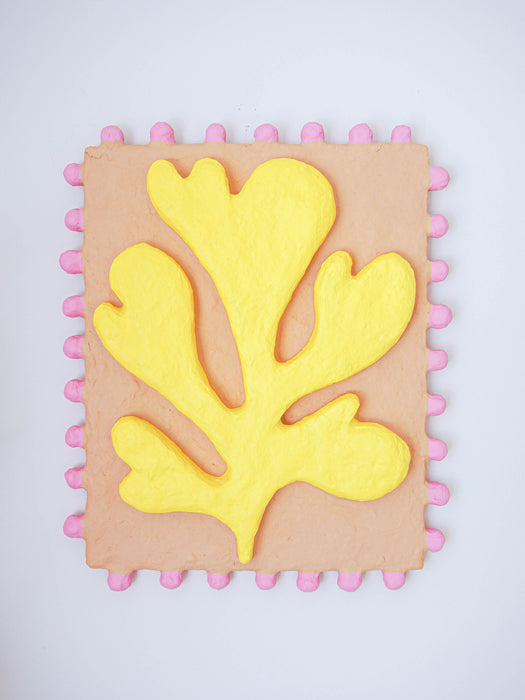 Wall Sculpture - Yellow Camel Pink Bobble
