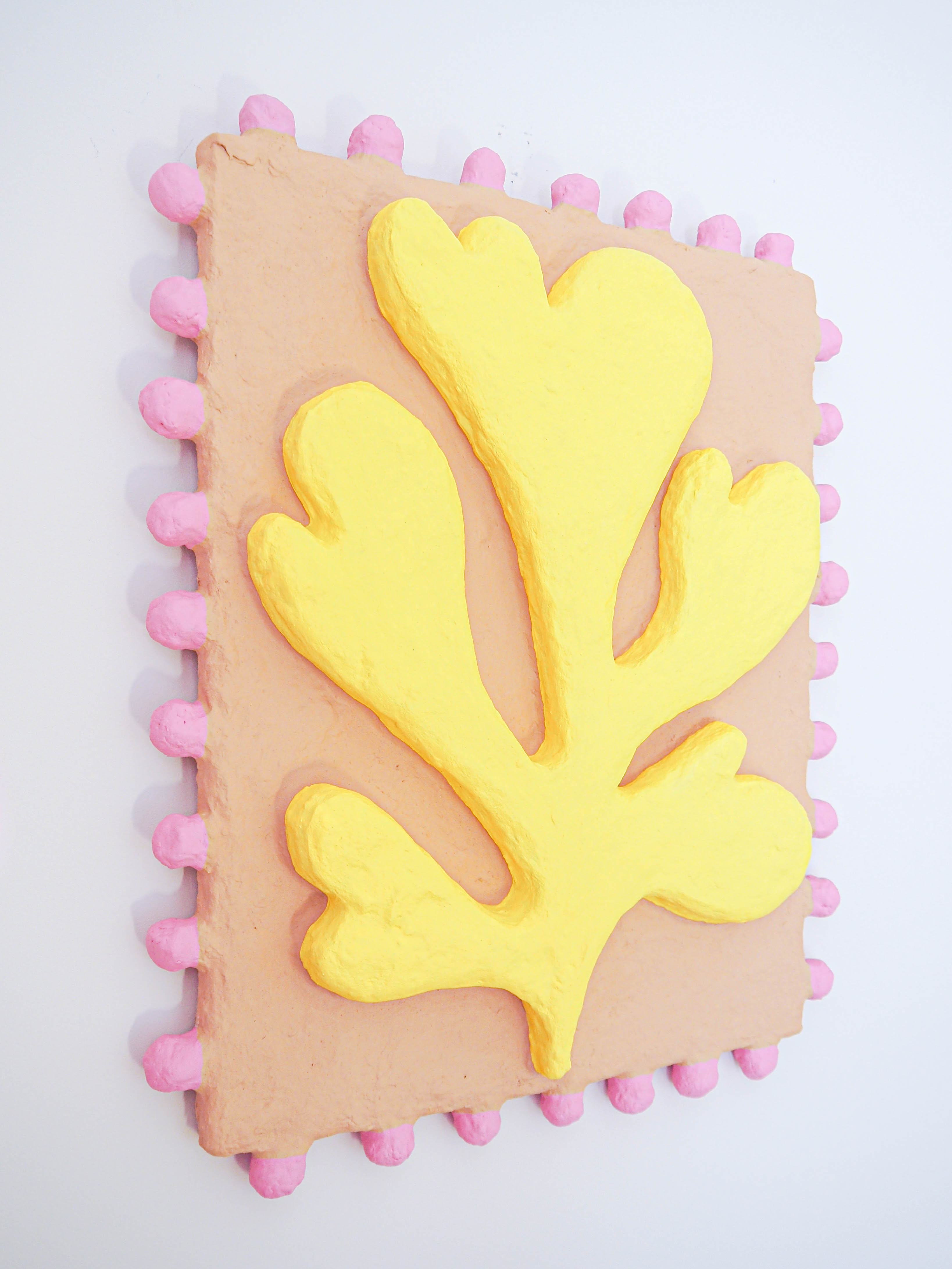 Wall Sculpture - Yellow Camel Pink Bobble