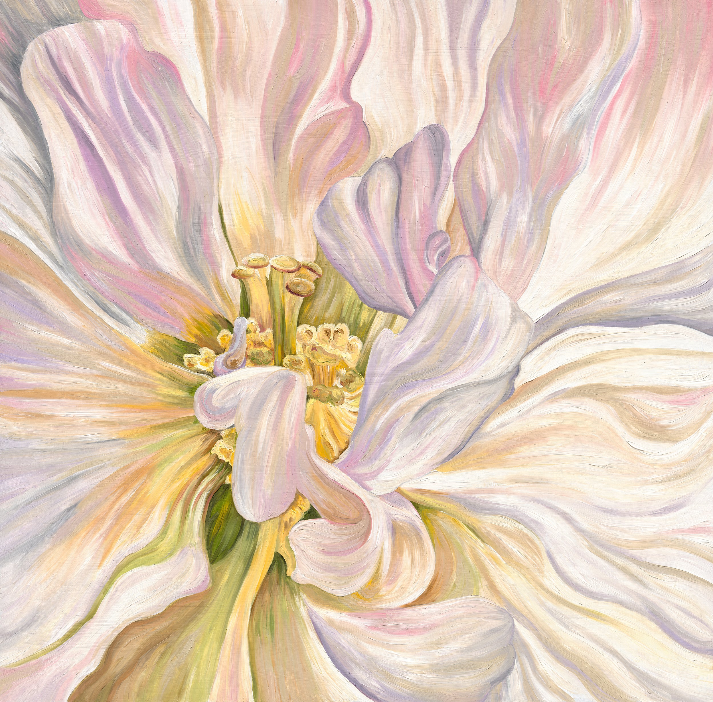 Rose of Sharon Hibiscus - Pastel Pink Purple Abstract Flower
