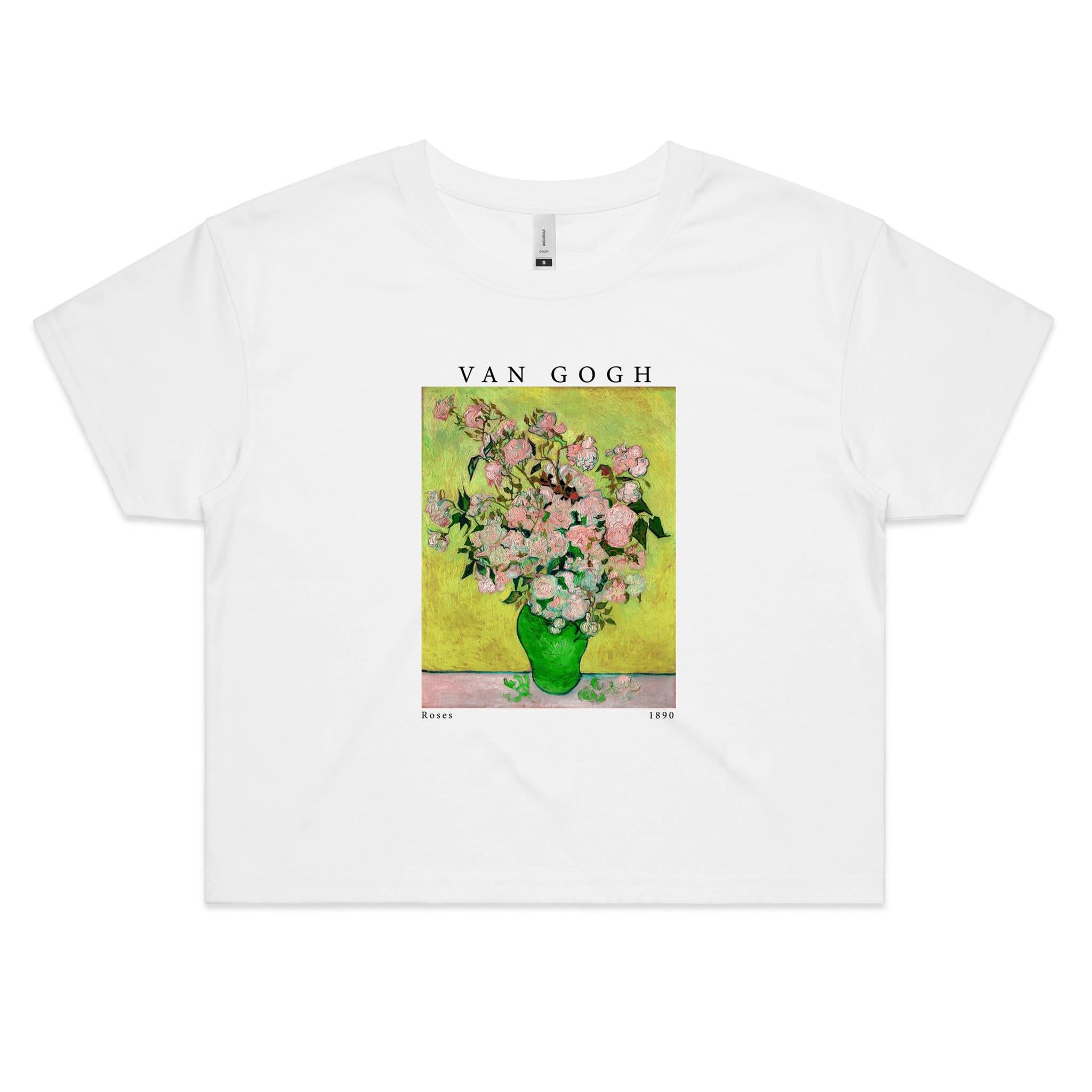 Crop Tee in Van Gogh Pink Roses