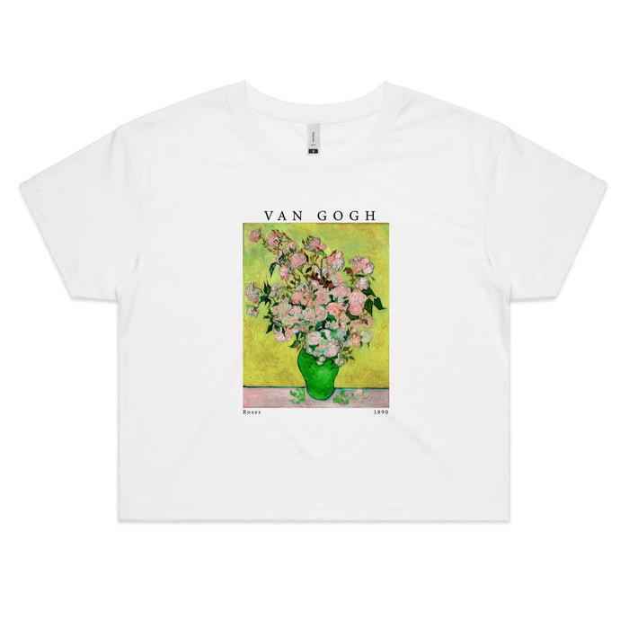 Crop Tee in Van Gogh Pink Roses