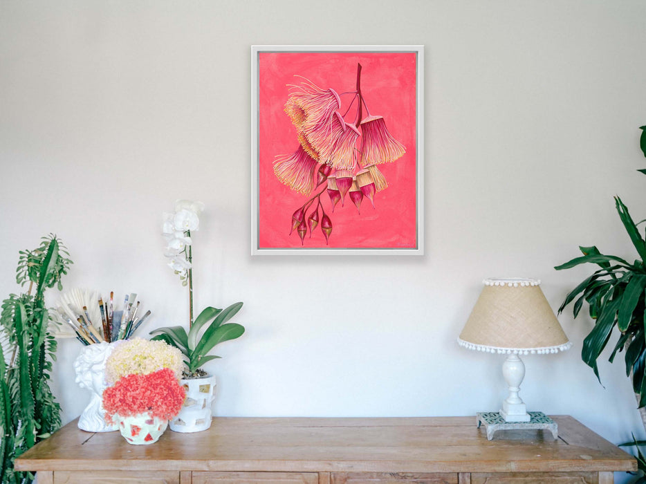 Eucalyptus Synandra - Neon Pink - Blossom - Medium Canvas Print