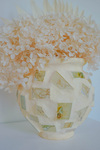 Preserved Orchids and Hydrangeas - Soft Yellow Plaster Vessel - Handmade Floral Tiles