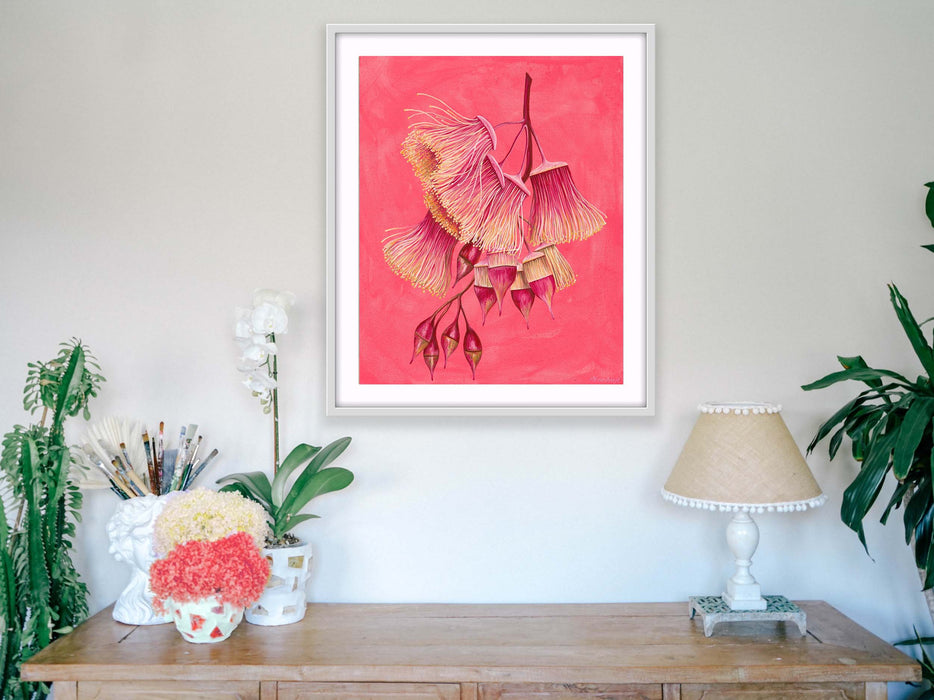 Eucalyptus Synandra - Neon Pink - Blossom - Large Paper Print