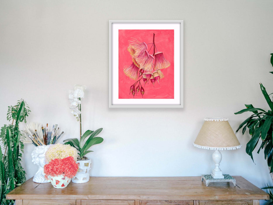 Eucalyptus Synandra - Neon Pink - Blossom - Small Paper Print