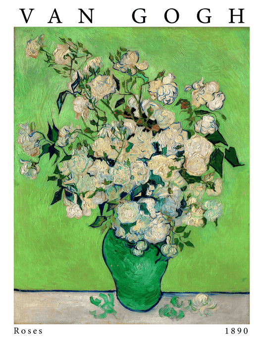 Crop Tee in Van Gogh Green Roses