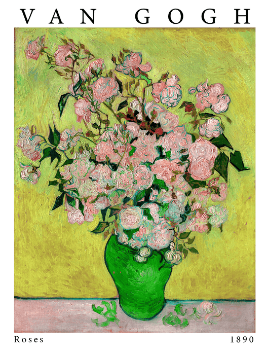 Oversize/Unisex Tee in Van Gogh Pink Roses