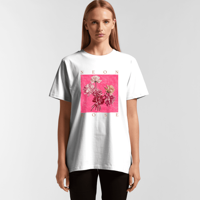 Oversize/Unisex Tee in Neon Rose