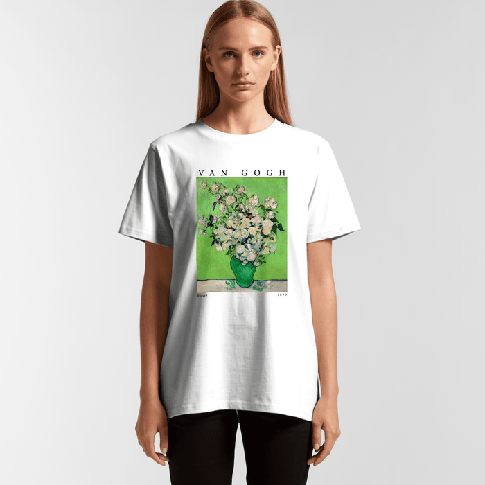 Oversize/Unisex Tee in Van Gogh Green Roses